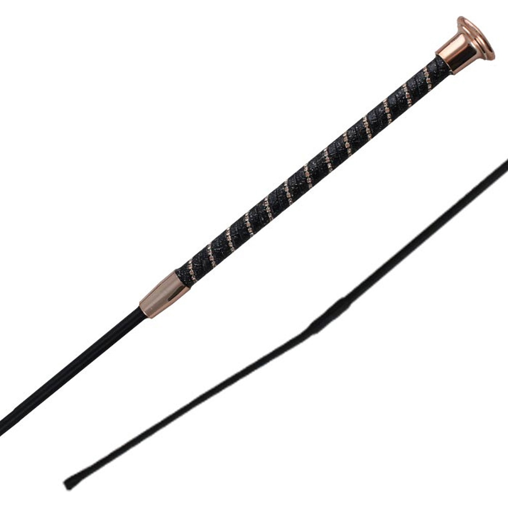 Woof Wear Twisted Dressage Whip WH0002 - Black / Rose Gold